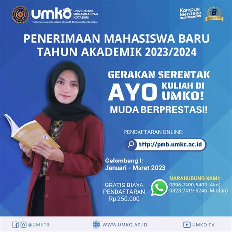 Segera Daftar Penerimaan Mahasiswa Baru T A 2023 2024 UMKO Sudah