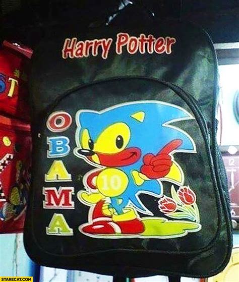 Harry Potter Obama Sonic Hedgehog Backpack Mind Blown