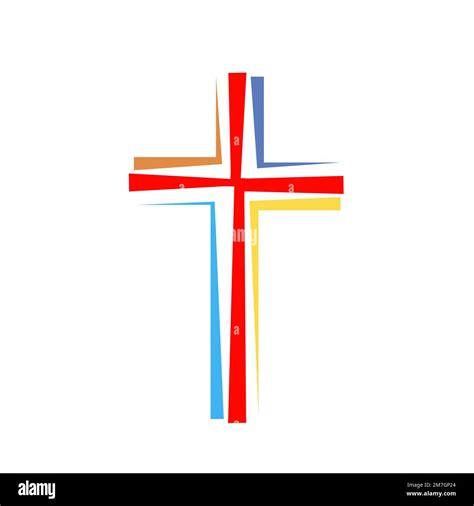 Icono De Cruz Cristiana De Color Simple Cruz Cristiana Sobre Fondo