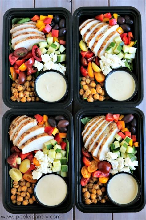 Mediterranean Chicken Meal Prep Bowls With Tahini Dressing