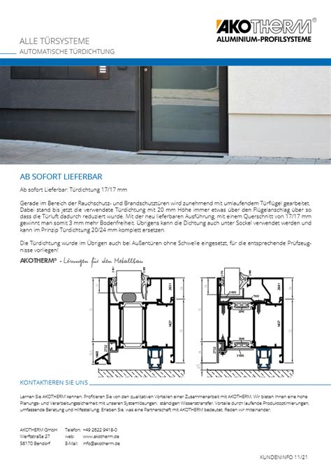 Automatische T Rdichtung Mm Akotherm Aluminium