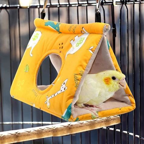 Perroquet Hamac Nid D Oiseau Chaud Doux Hamac En Peluche Suspendu Cage