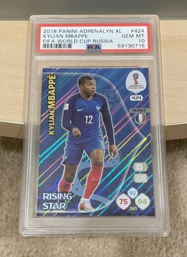 Panini Adrenalyn Xl World Cup Kylian Mbappe Rc Rookie Psa