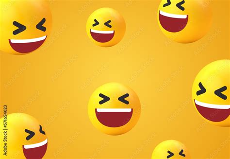 3d Smile Emoji Face Background Collection Funny Yellow Emoticon For Social Network Media