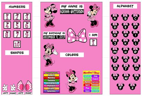 Minnie Mouse Diy Learning Board Cut Out Pieces Pour Les Etsy Canada