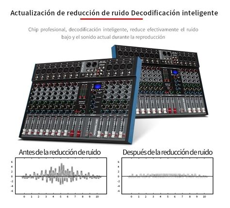 GOCHANMI MEZCLADORA ET12 DE AUDIO PROFESIONAL 12 CANALES BLUETOOTH USB