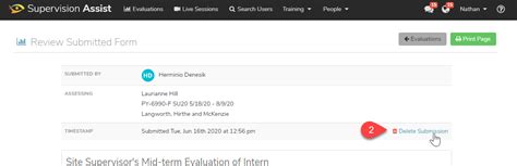 Delete An Evaluation Supervision Assist