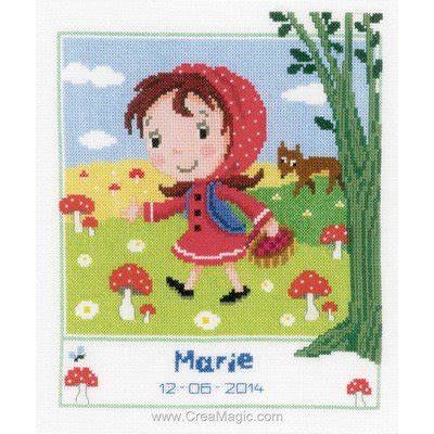 Tableau prénom bébé à broder Vervaco petit chaperon rouge PN 0149425