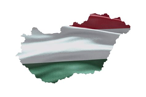 Hungary map outline icon. PNG alpha channel. Country with national flag ...