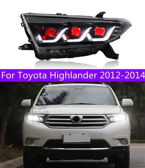 Led Angel Eye I20 Projector Headlight Assembly For Toyota Highlander 2012 2014 With Kluger Front