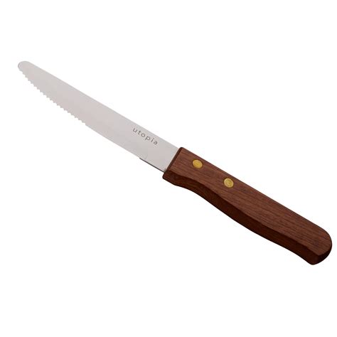 Utopia Large Wooden Handle Steak Knife At Drinkstuff