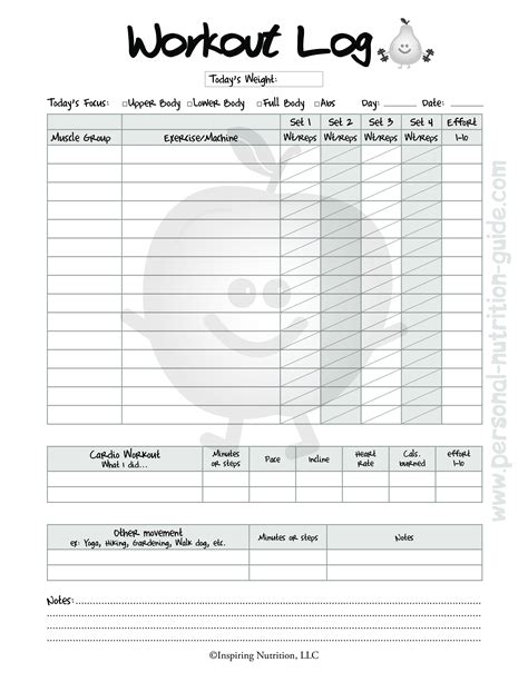 Effective Workout Log Calendar Templates Template Lab Free