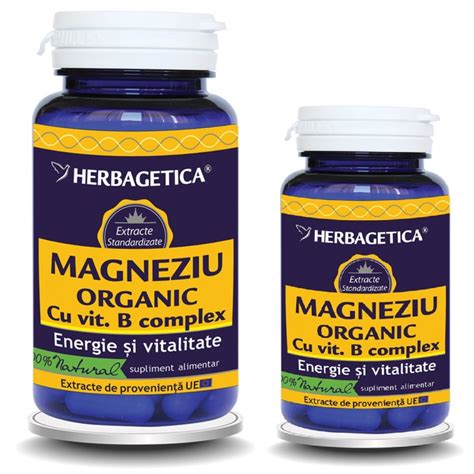 Pachet Magneziu Organic B Complex Cps Herbagetica Pret Lei