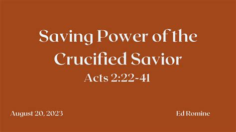 Saving Power Of The Crucified Savour