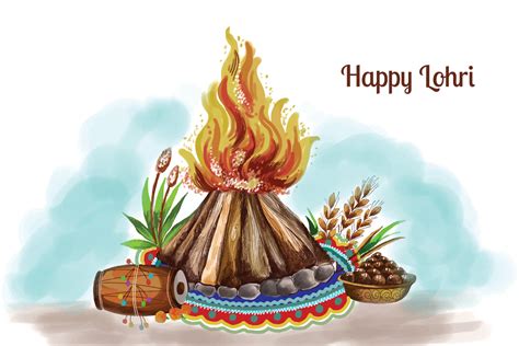 Happy lohri holiday festival celebration card background 15737815 ...