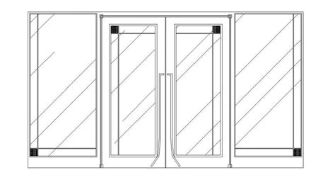 Frosted Glass Door Main Elevation Cad Drawing Details Dwg File Cadbull