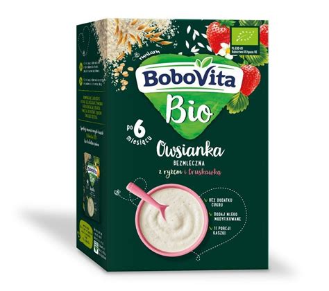 Bobovita Bio Owsianka Bezmleczna Z Ry Em I Truskawk Po Miesi Cu