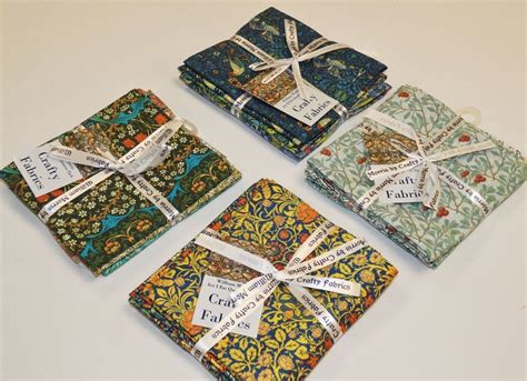 William Morris Fat Quarter Percale Cotton craft packs (4 designs per ...