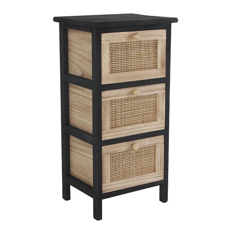 3 Drawer Rattan Storage Unit