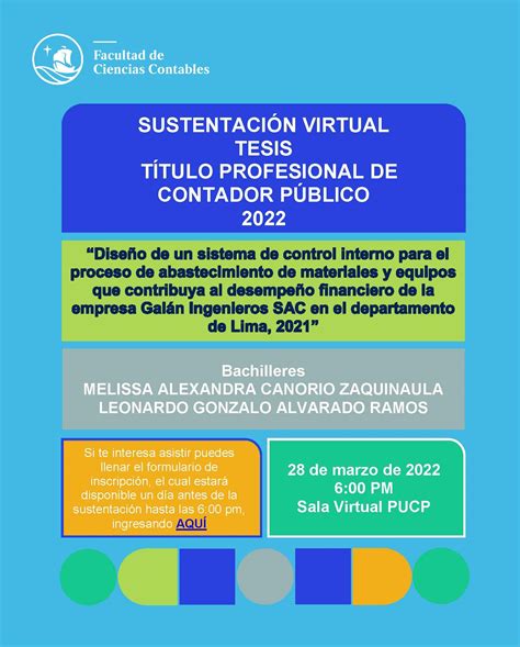 SustentaciÓn Virtual Tesis TÍtulo Profesional De Contador PÚblico 2022 Facultad De Ciencias