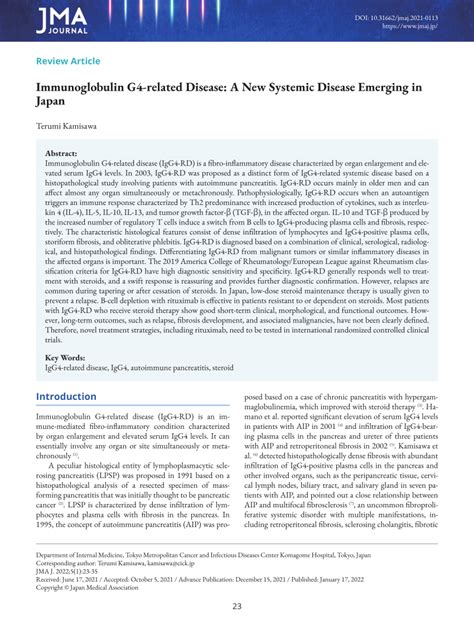 Pdf Immunoglobulin G Related Disease A New Systemic Disease