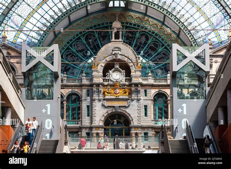 Interior Of Antwerpen Centraal Railway Station Hi Res Stock Photography