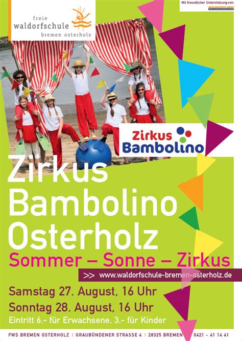 Die Waldorfschule Osterholz Präsentiert Den Zirkus Bambolino Bremen