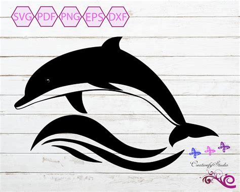 Dolphin SVG Silhouette, Dolphin Vector, Dolphin Clipart, Dolphin Stickers, Fish Clipart, Dolphin ...