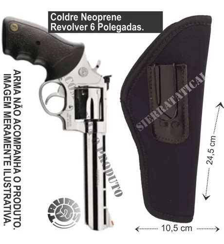 Coldre Velado Neoprene Grampo Para Revolver 6 Polegadas