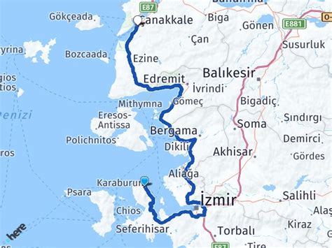 Zmir Karaburun Anakkale Havaliman Aras Ka Km Yol Tarifi