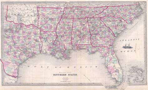 Southern States Map With Cities