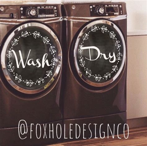 Washer And Dryer Decal With Floral Wreath Laundry Room Decor Etsy