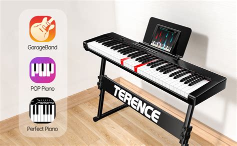 Terence Piano Keyboard Keys With Stand Digital Piano Mah Battery