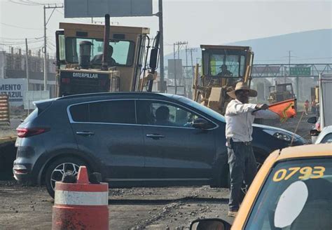 Carretera Pachuca Sahagún Circulación lenta por reparación de vialidad