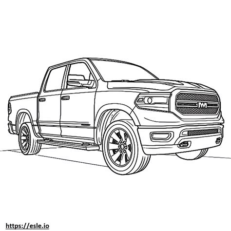 Ram 1500 4WD 2025 Para Colorear E Imprimir