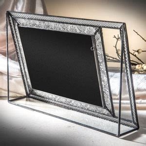 Wedding Picture Frame Personalized Stained Glass Photo Frame Engraved