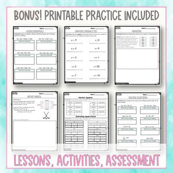 Grade 8 Equations And Inequalities NEW Ontario Math DIGITAL PRINTABLE