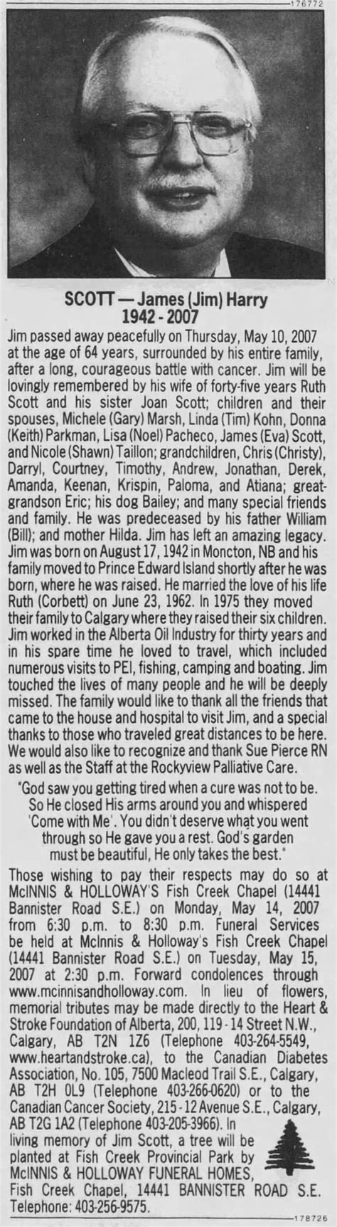 Scott James Jim Harry Obit