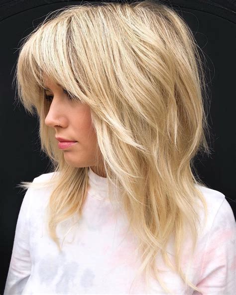 Thick Shaggy Hair With Bangs Modern Shag Haircut Medium Length Hair