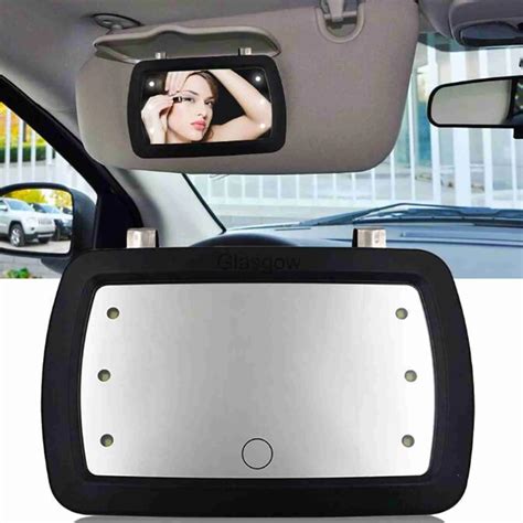 2024 Vanity Car Mirror With 6 Led Lights Perfect Car Sun Visor Makeup Mirror With Built In