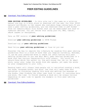 Fillable Online Peer Editing Guidelines Peer Editing Guidelines Fax