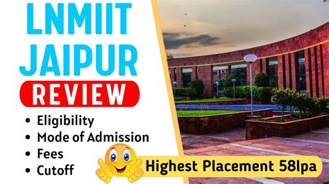 Lnmiit Jaipur Review Eligibility Mode Of Admission Fees Cutoff