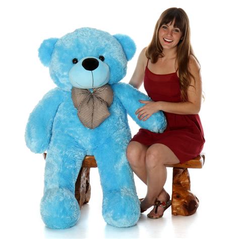 Happy Cuddles 46 Blue Large Stuffed Teddy Bear Giant Teddy Bear