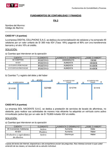 Semana 11 PA3 Partida Dobles Contabilidad Financiera UTP Studocu