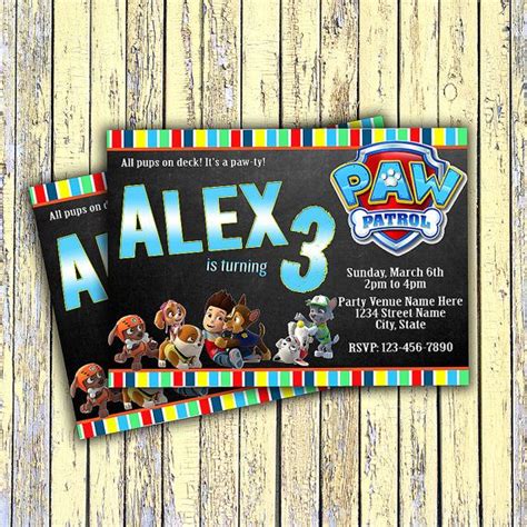 Paw Patrol Birthday Invitation Digital File Uprint By Madebynh