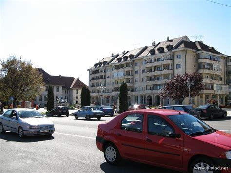 Campulung Muscel, Romania - Center of town with communist style ...