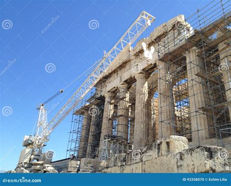 Restoration of the Acropolis. Stock Photo - Image of parthenon, acropolis: 93338070