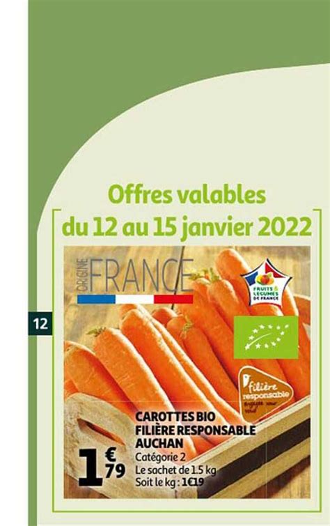 Offre Carottes Bio Fili Re Responsable Auchan Chez Auchan