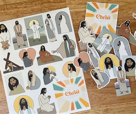 Jesus Sticker Sheet- Printable Download. Christian Stickers