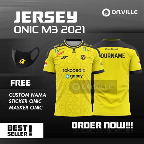 Jual JERSEY GAMING ONIC ESPORT M3 MPL S8 TERBARU 2021 FREE NICKNAME